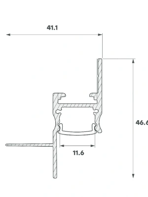 Griestu ēnu 3m profils LED apgaismojumam